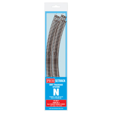 Peco ST3017 N Setrack Double Curve 3rd Radius (Pack of 4)